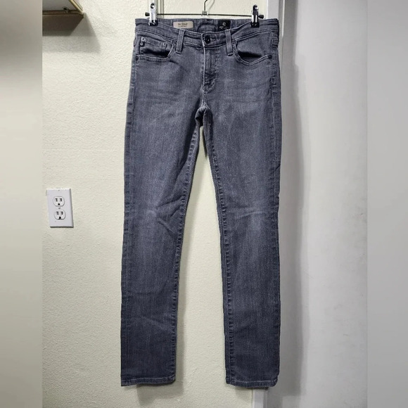 AG Women's Adriano Goldschmied The Stevie Slim Straight Grey Gray Jeans Sz 27R - Picture 1 of 11